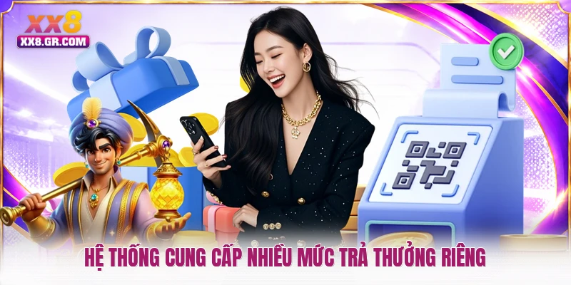 Hệ thống cung cấp nhiều mức trả thưởng riêng