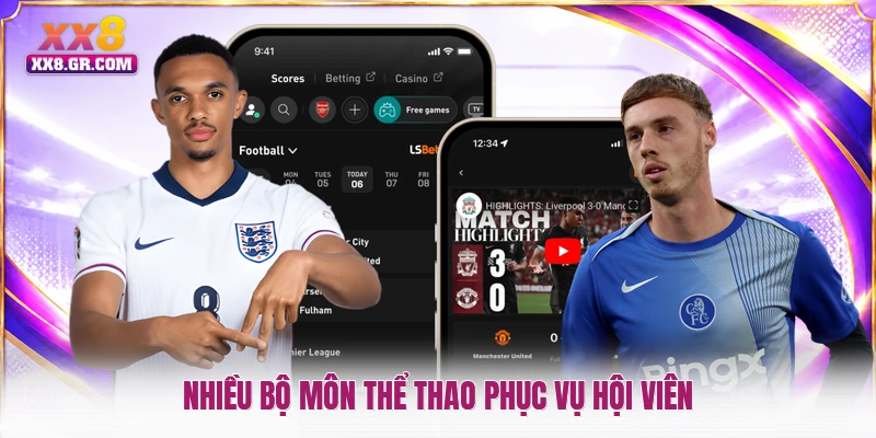 Nhiều bộ môn thể thao phục vụ hội viên